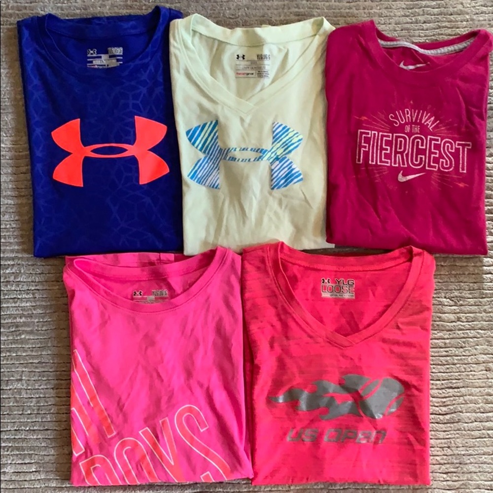 Bundle of girls youth large athletic t-shirts